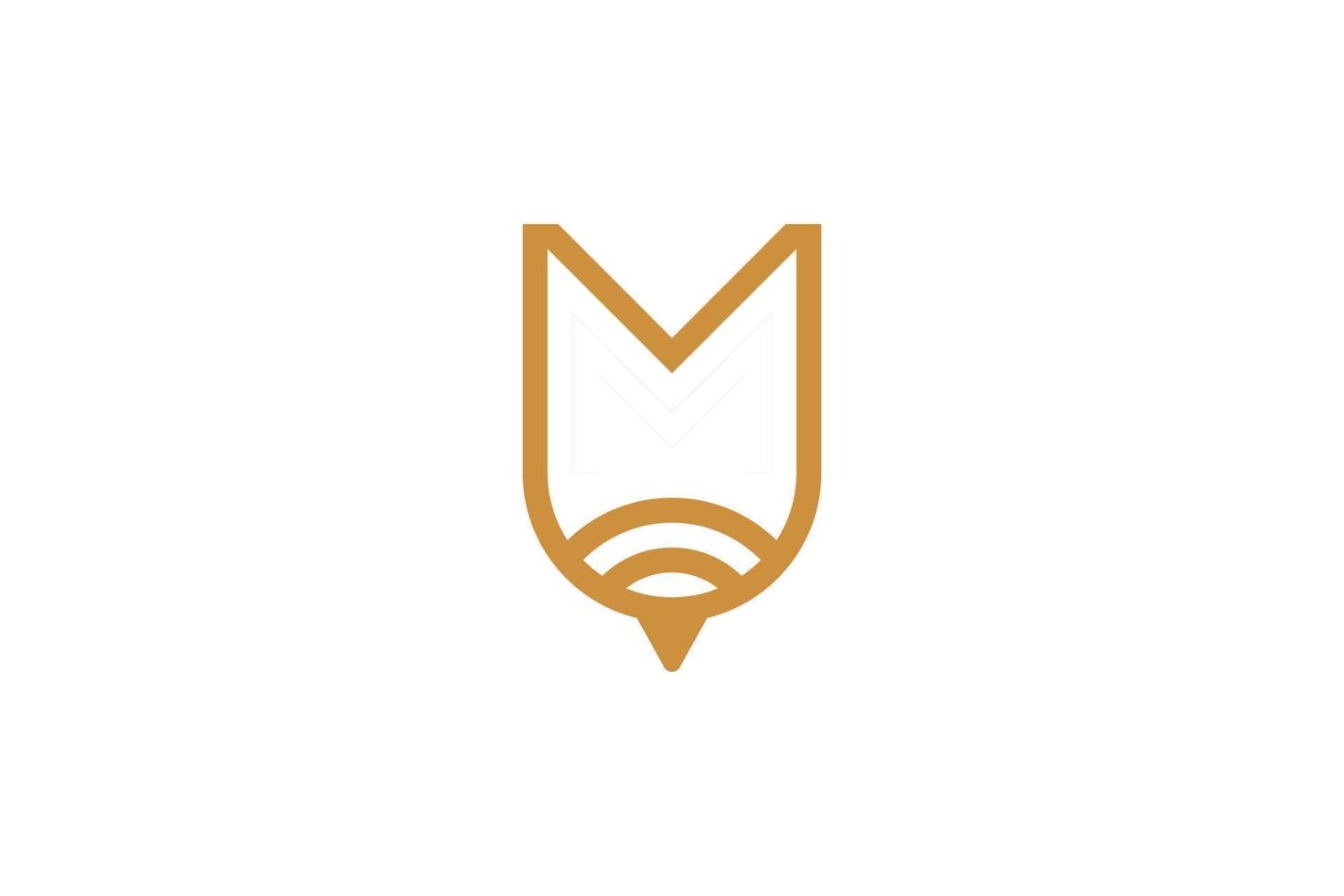 Abstract Initial Letter M Monoline Logo vector