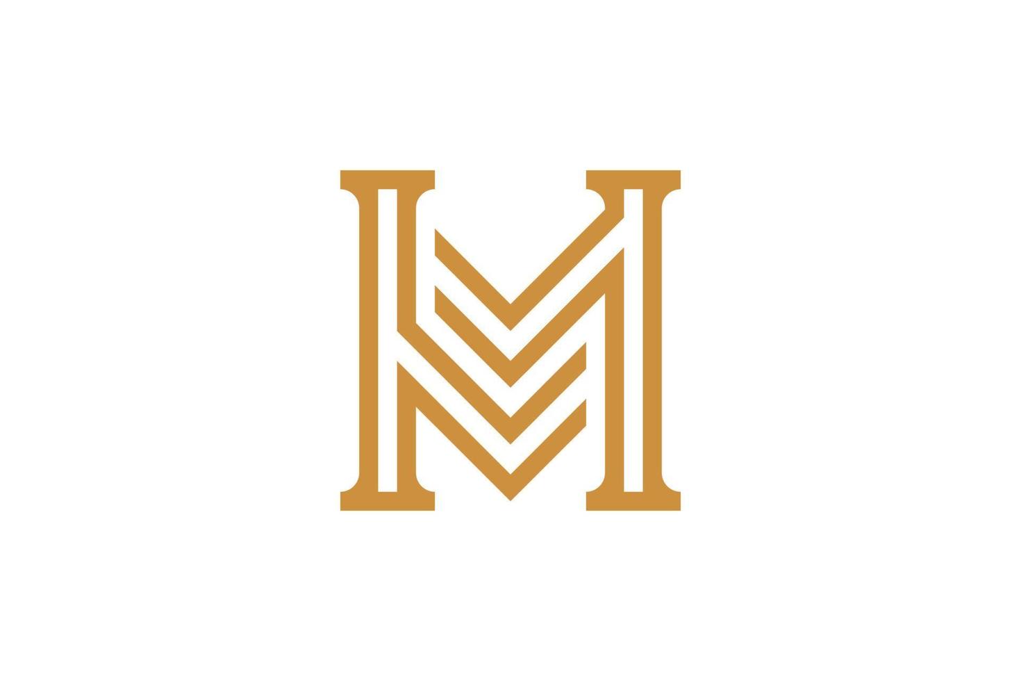 Abstract Initial Letter M Monoline Logo vector
