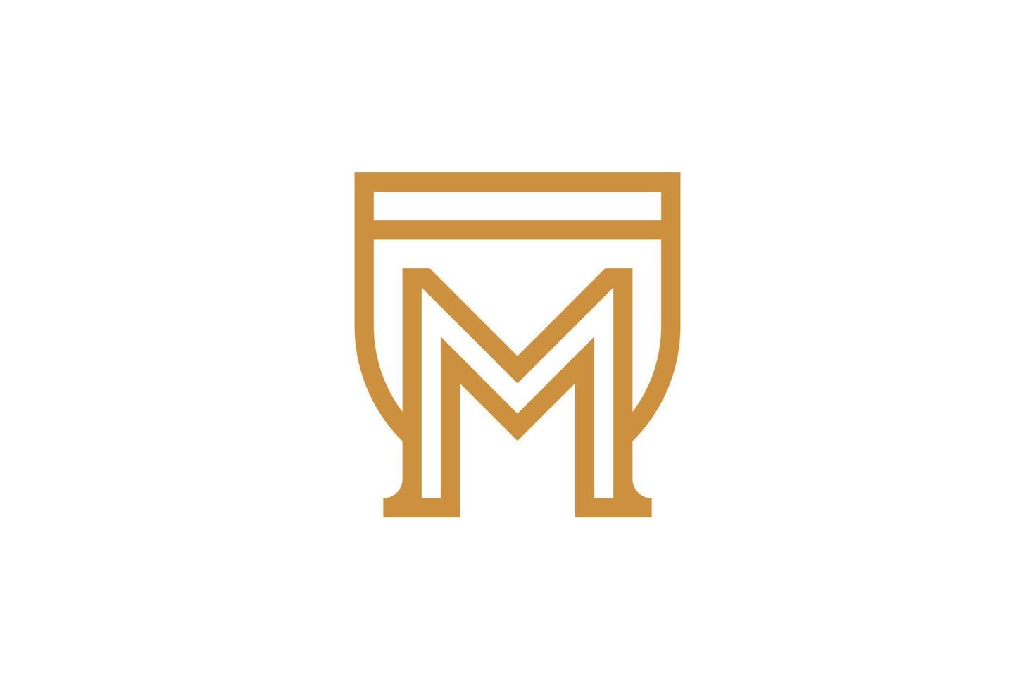 Abstract Initial Letter M Monoline Logo vector