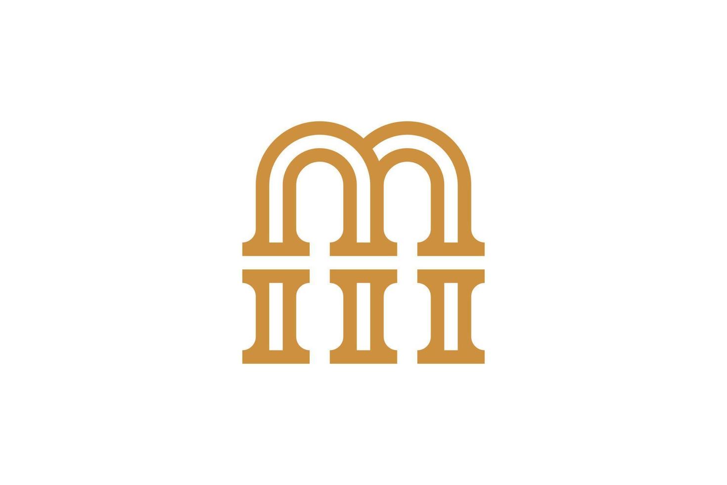 Abstract Initial Letter M Monoline Logo vector