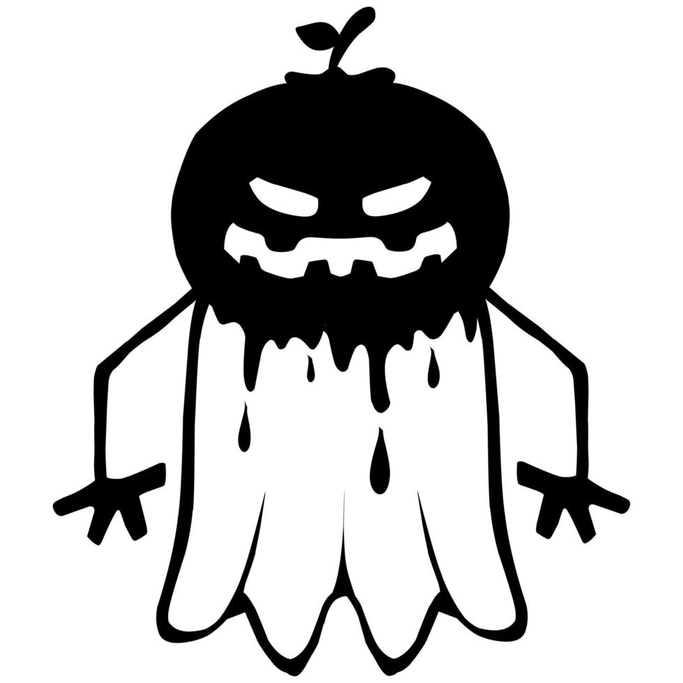 Halloween pumpkin ghost tattoo vector design suitable for stickers, logos, and others