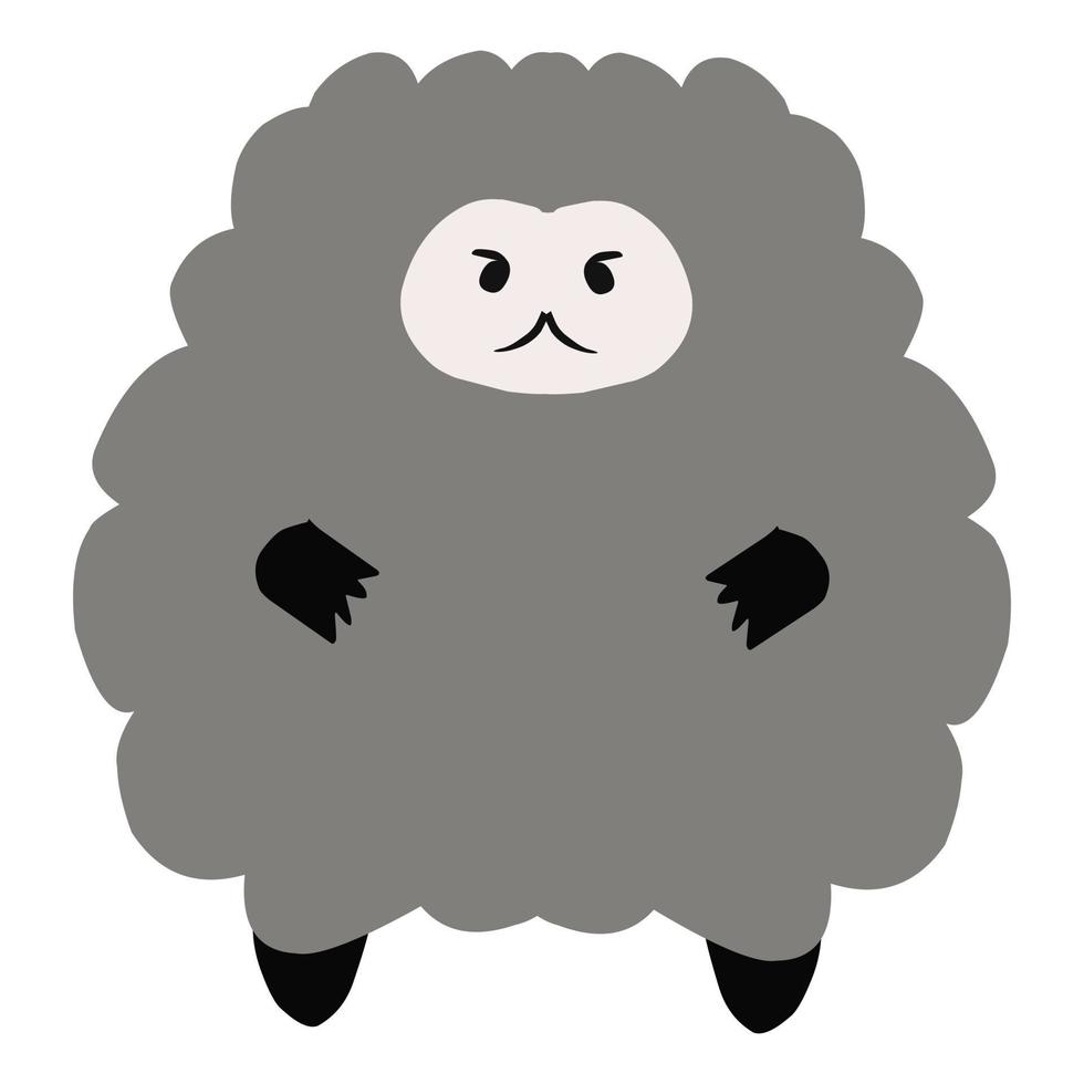 Fluffy cartoon lamb vector design suitable for logos, stickers and more