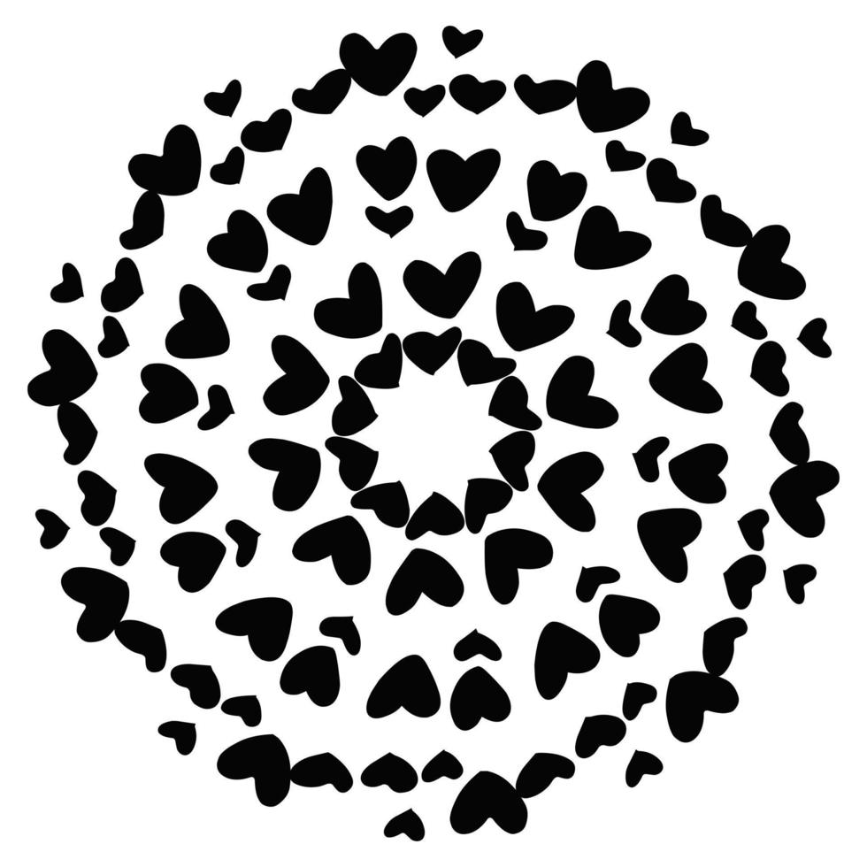 Circular heart shape vector design suitable for stickers, logos, and more