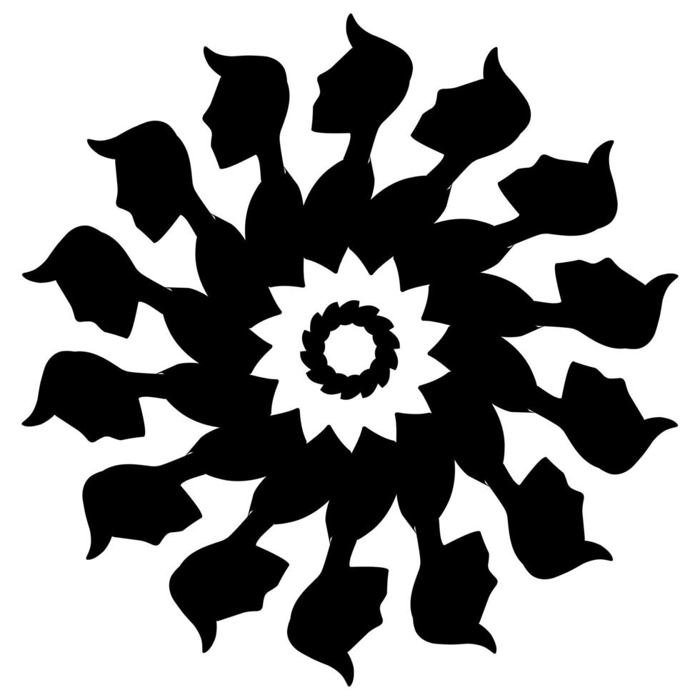 Human head circle tattoo vector design suitable for stickers, logos, and others
