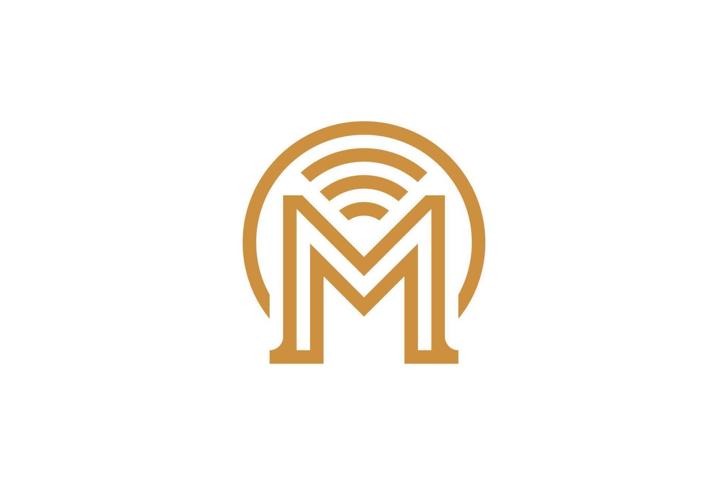 Abstract Initial Letter M Monoline Logo vector