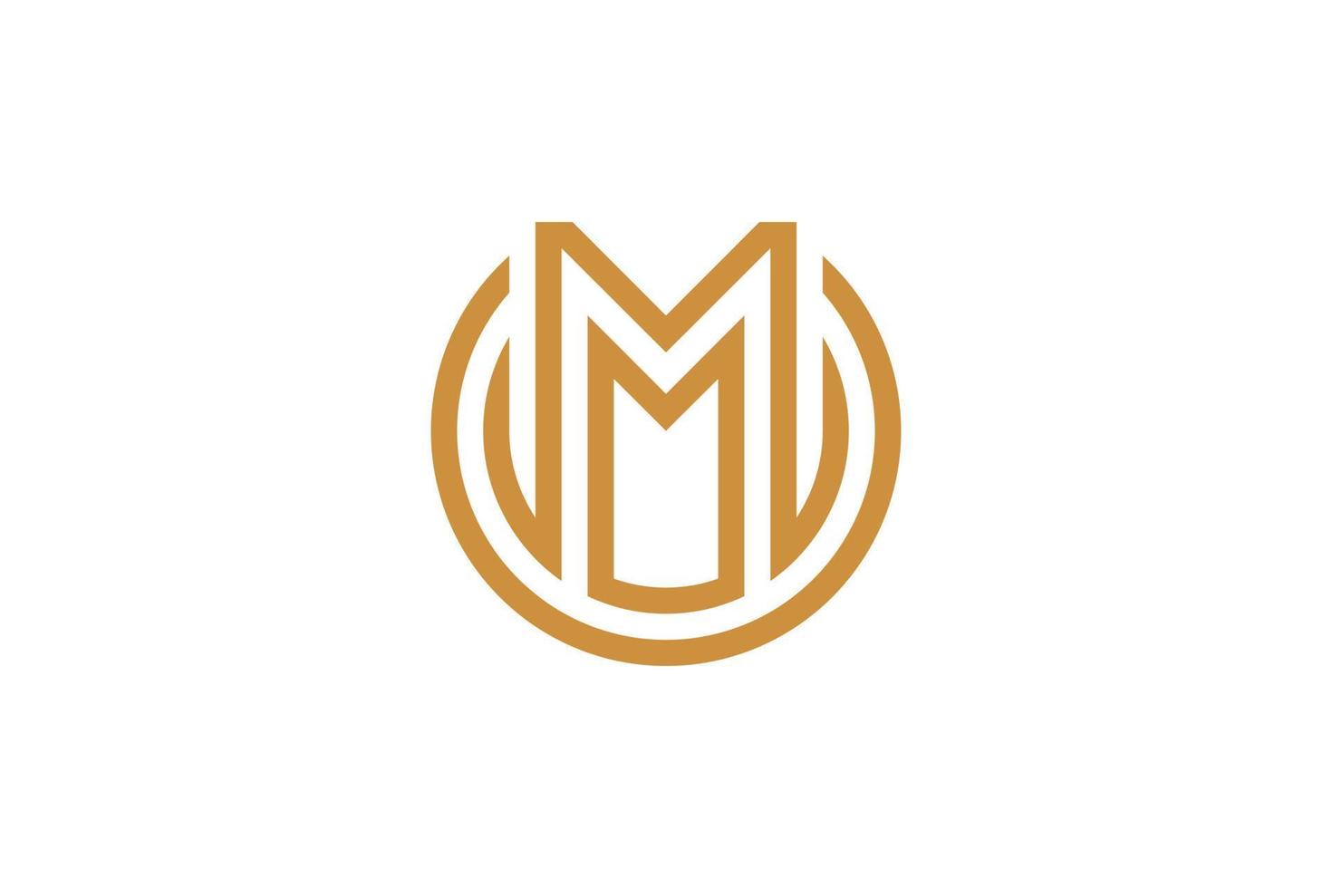 Abstract Initial Letter M Monoline Logo vector