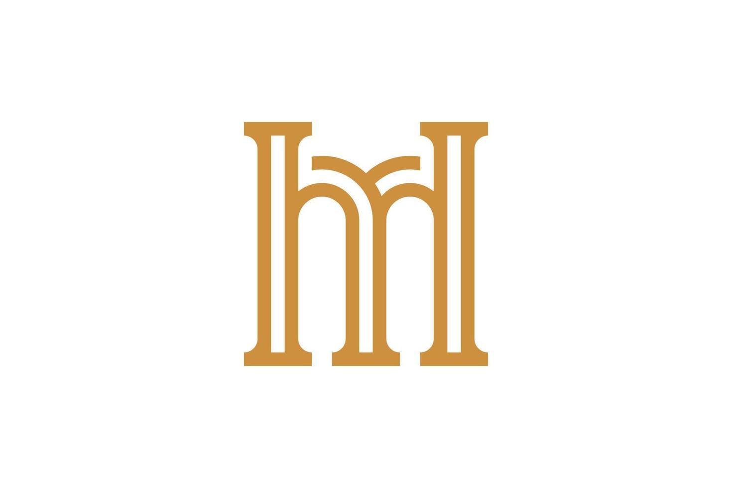 Abstract Initial Letter M Monoline Logo vector