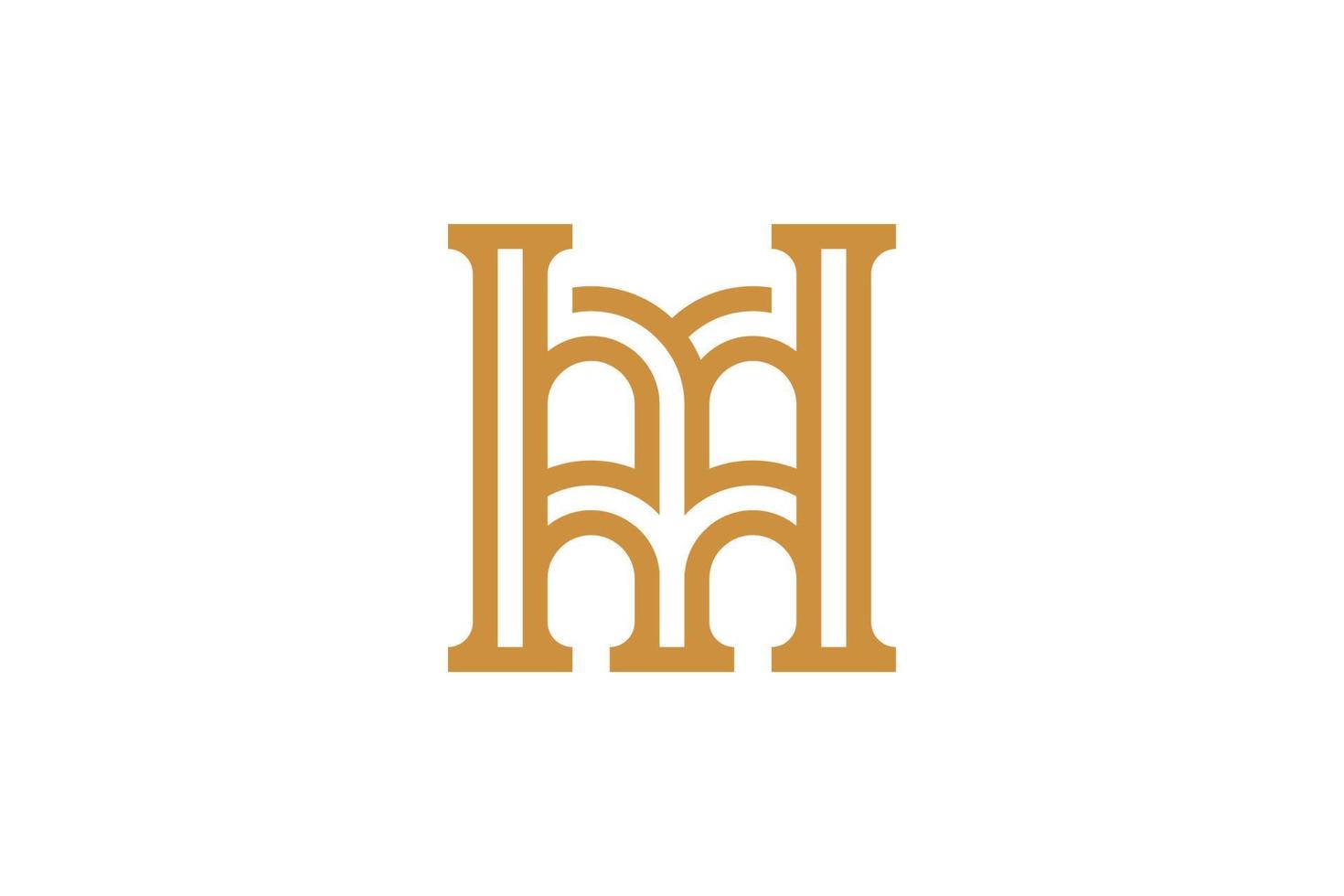 Abstract Initial Letter M Monoline Logo vector