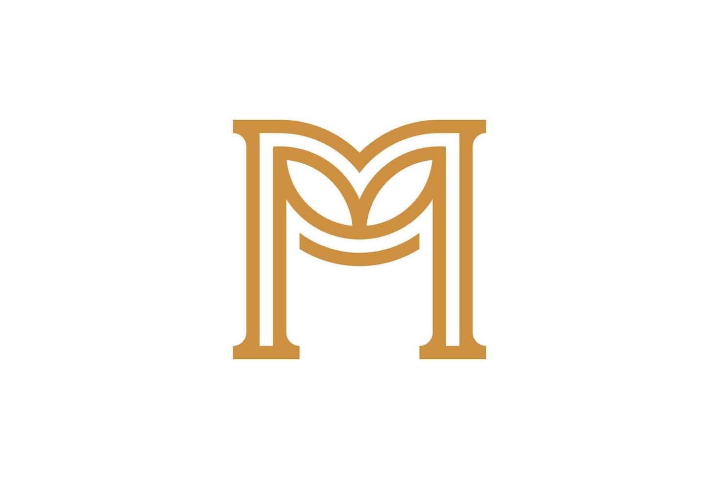 Abstract Initial Letter M Monoline Logo vector