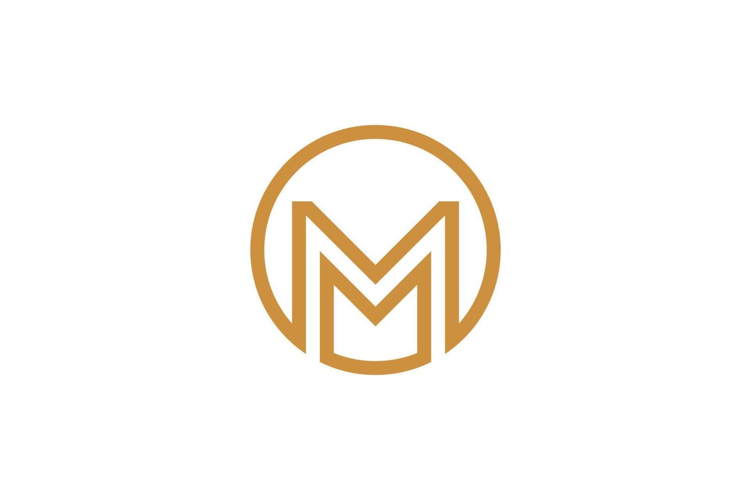 resumen inicial letra m monoline logo vector