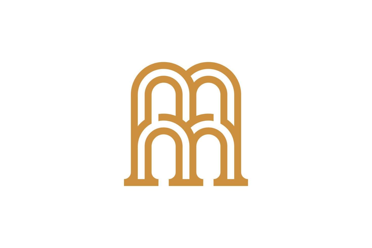 Abstract Initial Letter M Monoline Logo vector