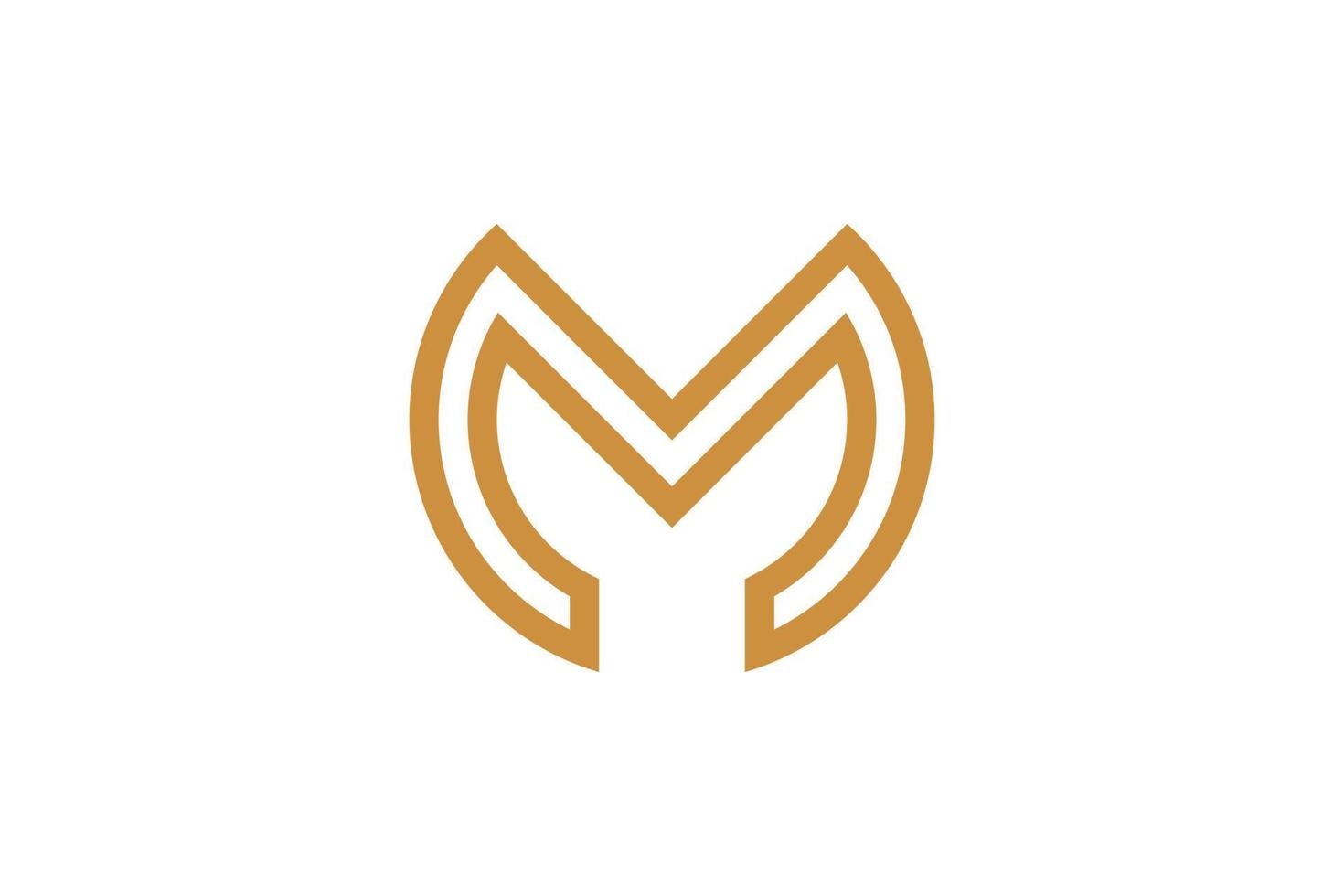 Abstract Initial Letter M Monoline Logo vector