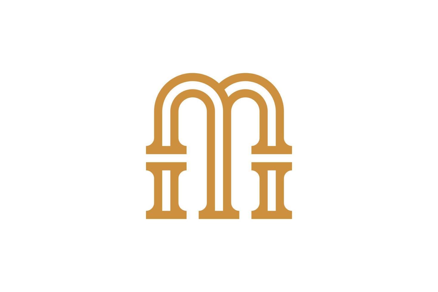 Abstract Initial Letter M Monoline Logo vector