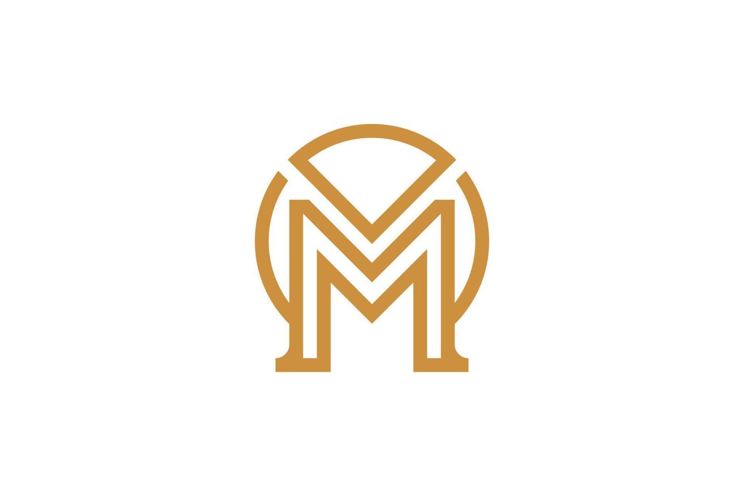 Abstract Initial Letter M Monoline Logo vector