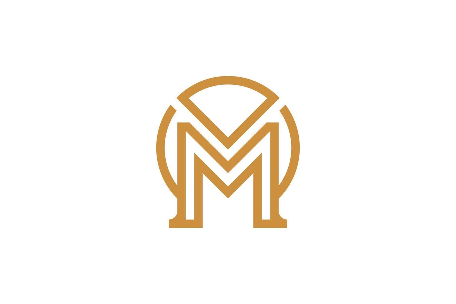 Abstract Initial Letter M Monoline Logo vector