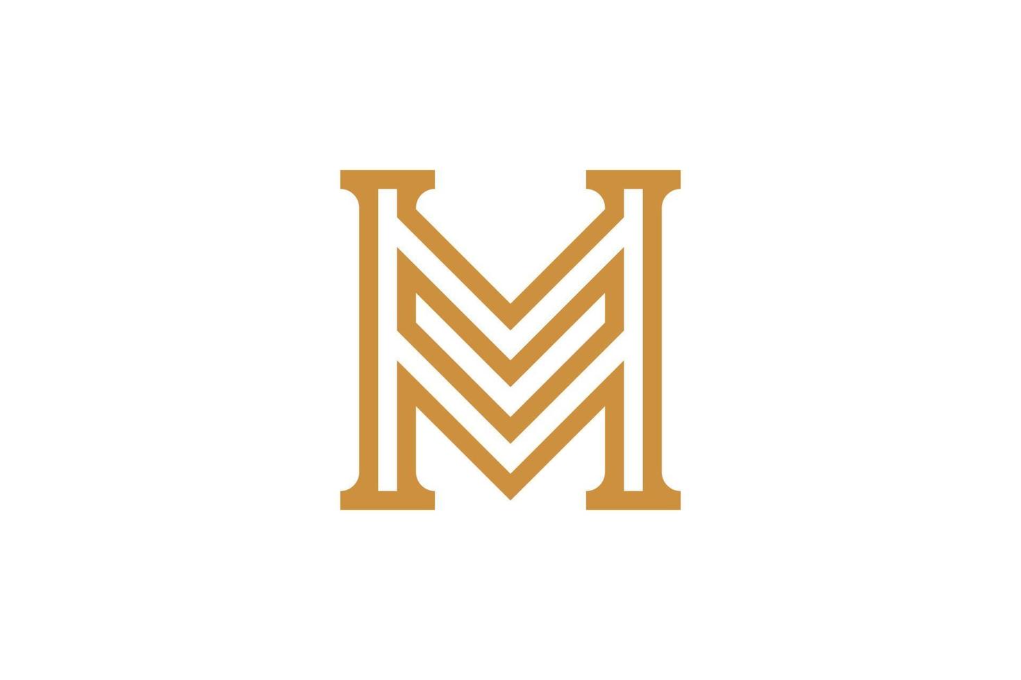 Abstract Initial Letter M Monoline Logo vector
