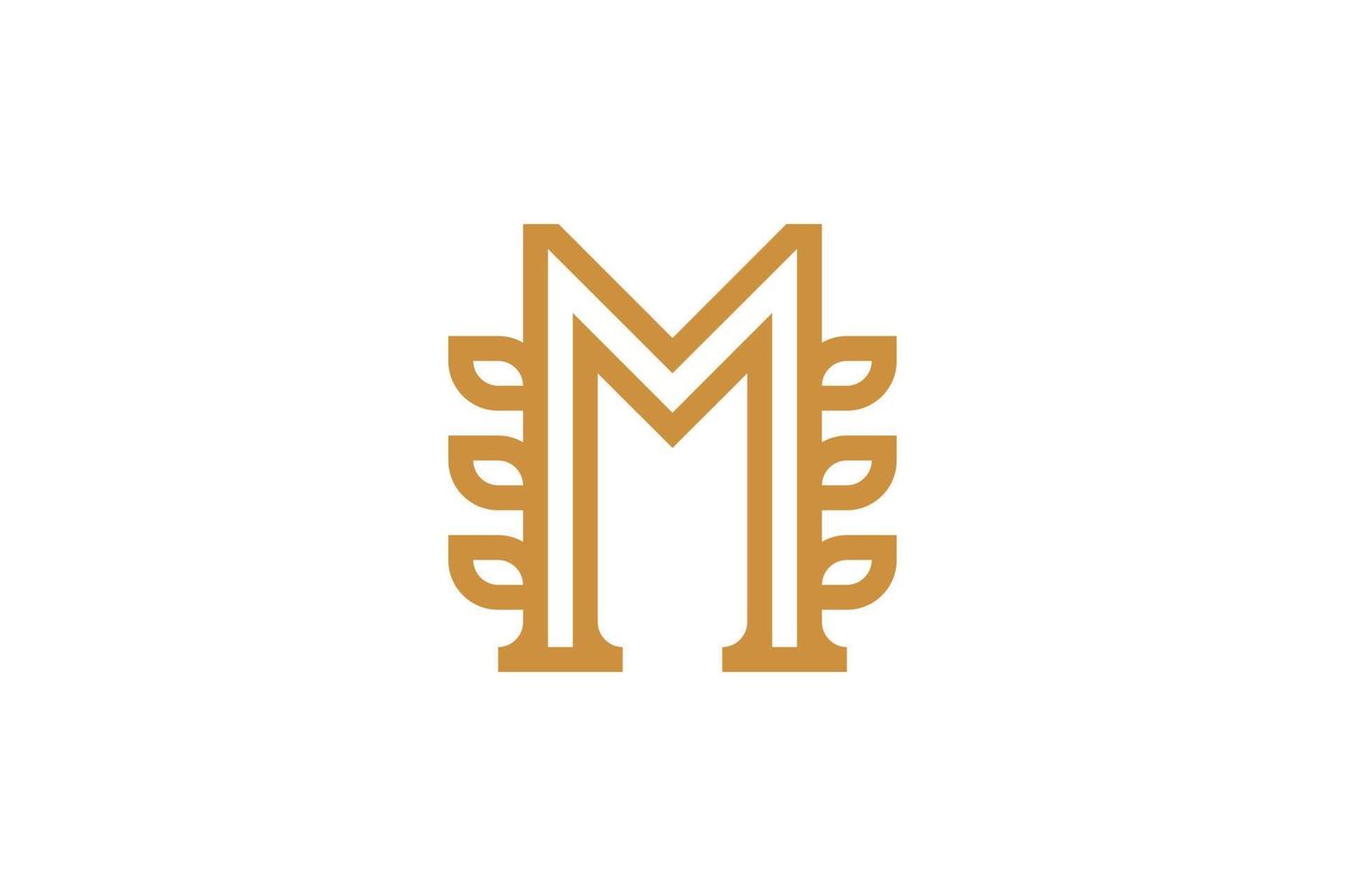 Abstract Initial Letter M Monoline Logo vector