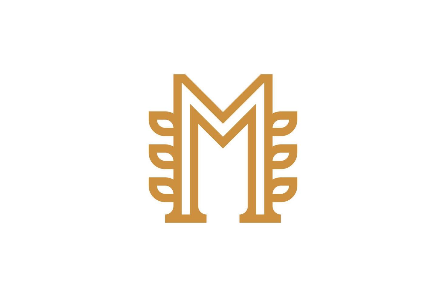 Abstract Initial Letter M Monoline Logo vector