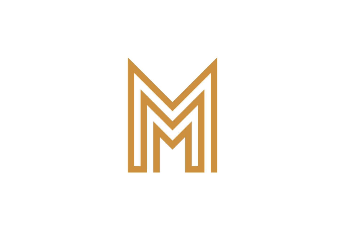 Abstract Initial Letter M Monoline Logo vector