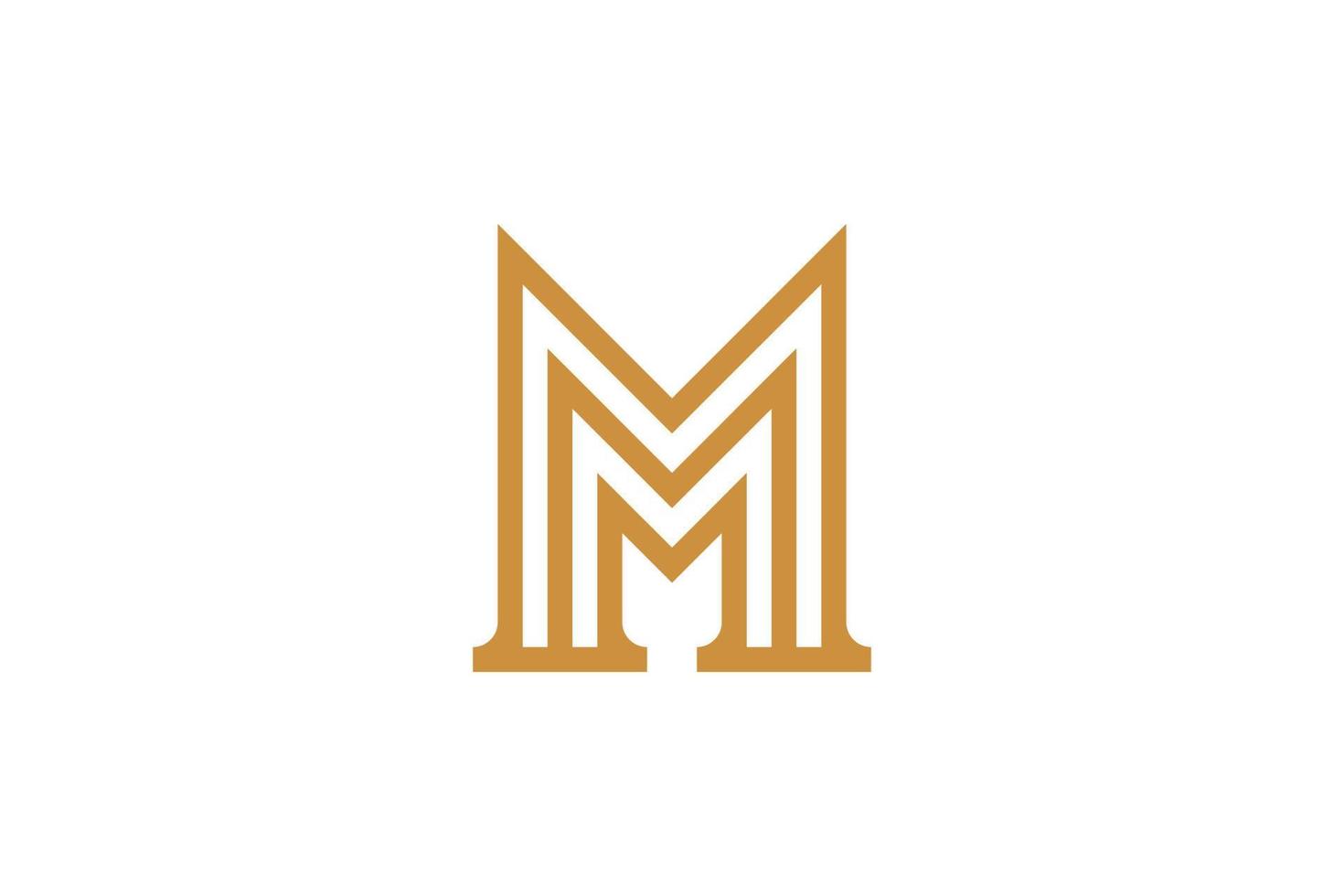 Abstract Initial Letter M Monoline Logo vector