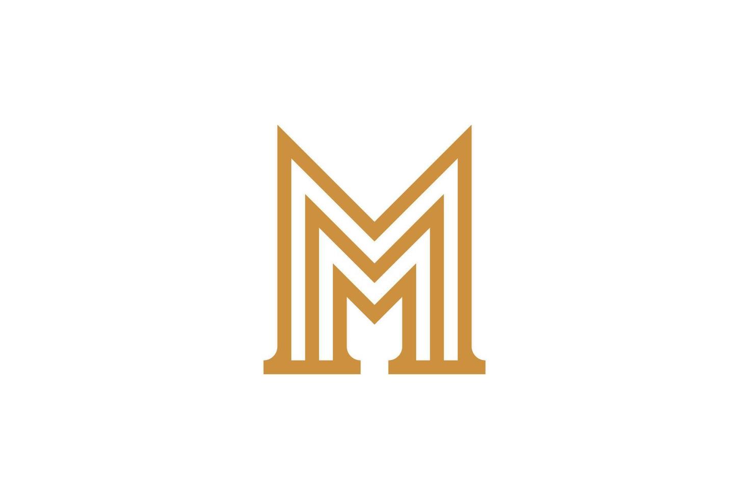 Abstract Initial Letter M Monoline Logo vector