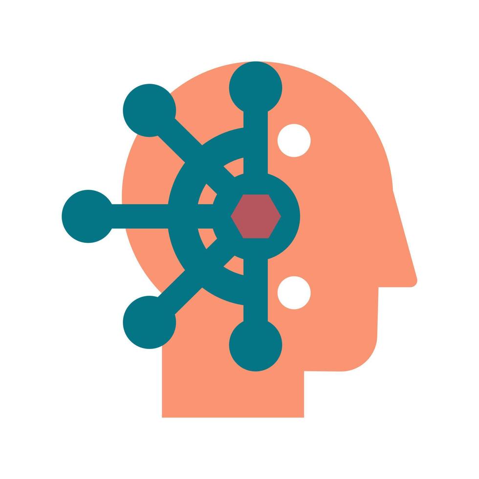 Mind control, thought manipulation flat vector icon