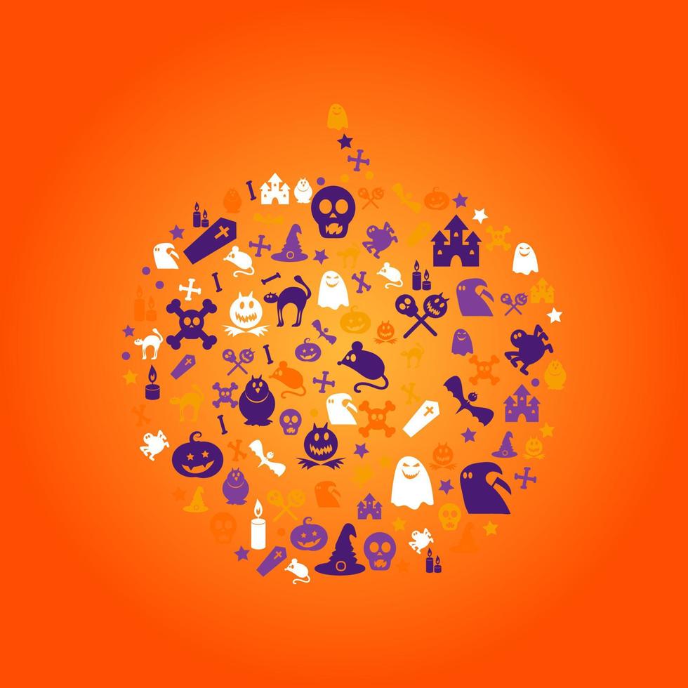 Happy Halloween Design Element For Poster, Card vector