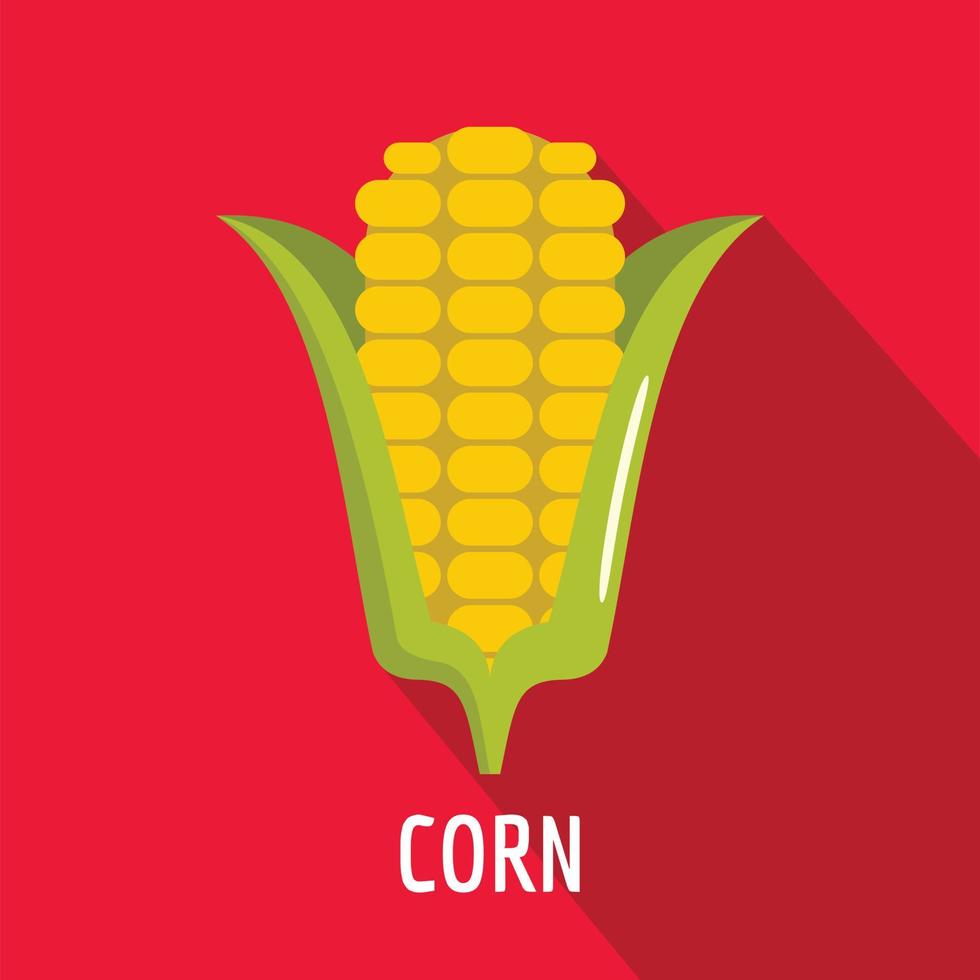 Corn icon, flat style. vector