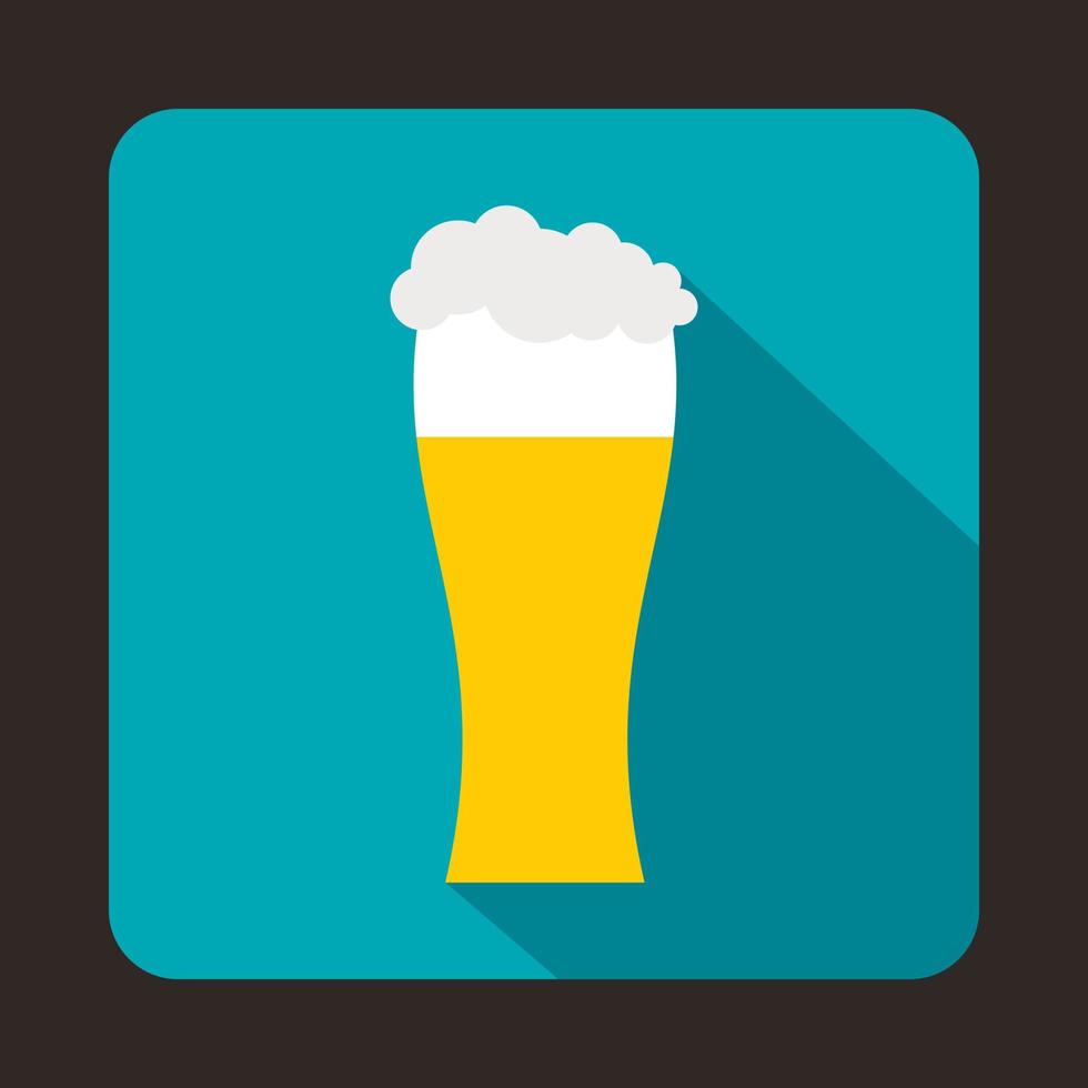 Glass of beer icon in flat style vector