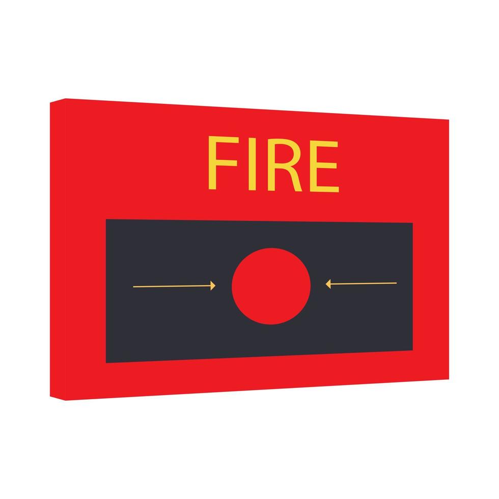 icono de alarma de incendio, estilo de dibujos animados vector