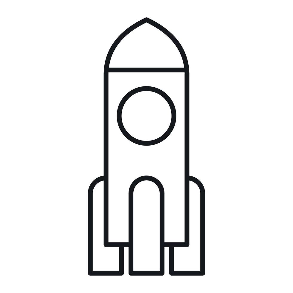 Rocket icon, outline style vector