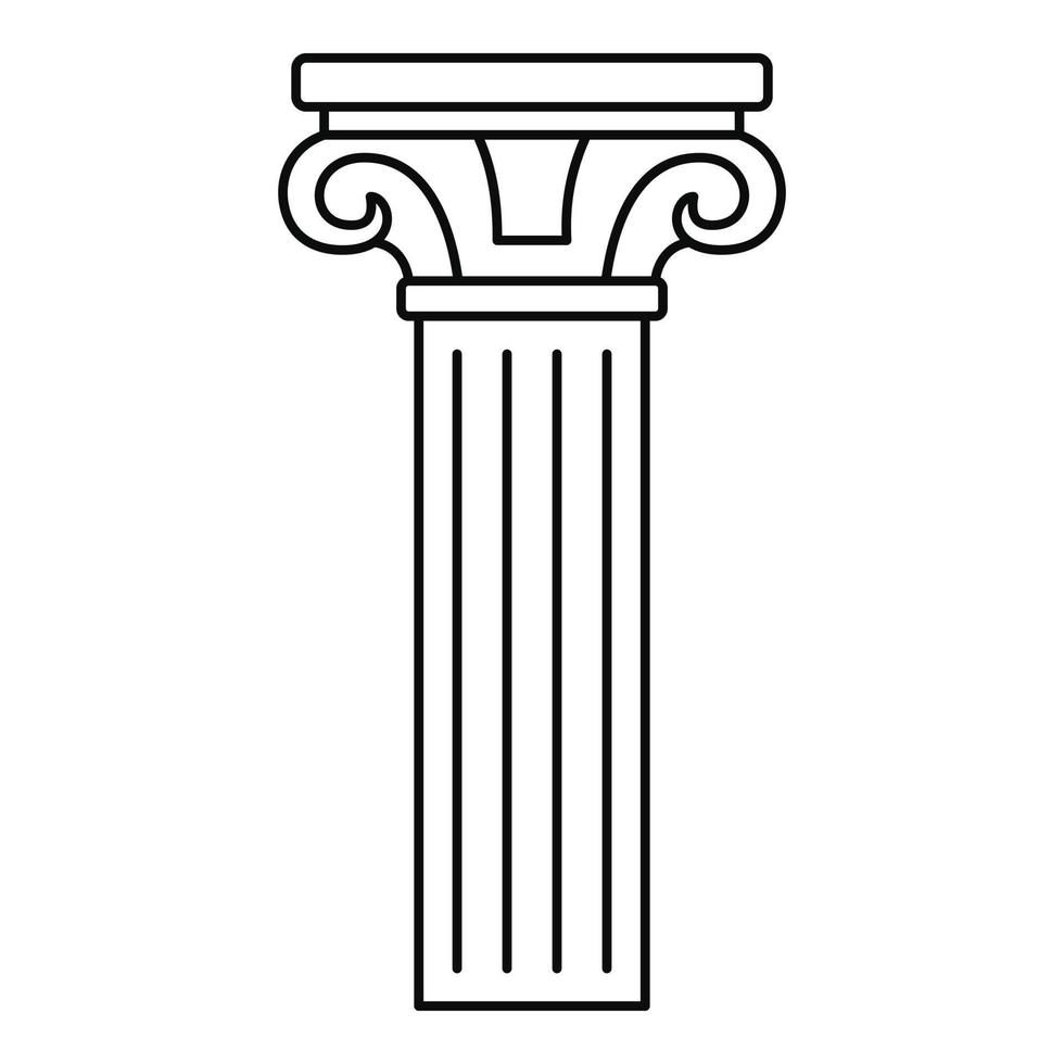 Ancient pillar icon, outline style vector
