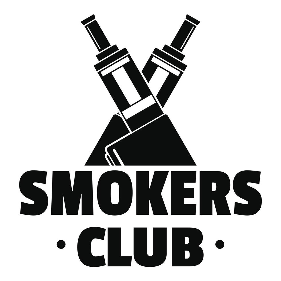 Vape smokers club logo, simple style 14423212 Vector Art at Vecteezy