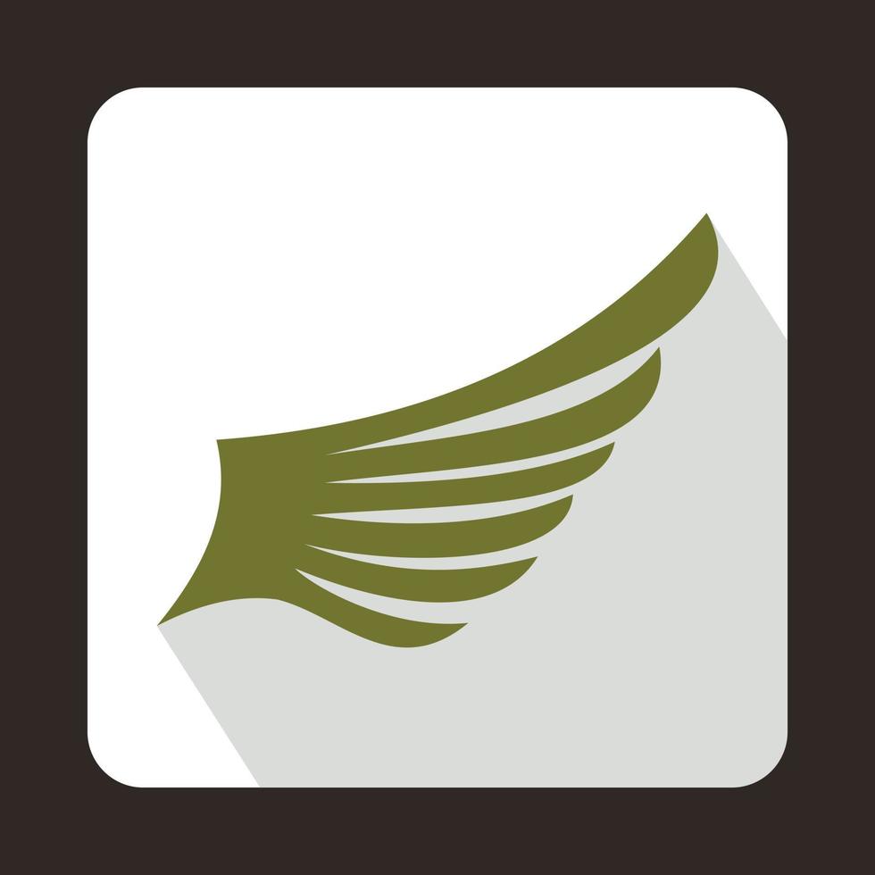Kkhaki wing icon in flat style vector