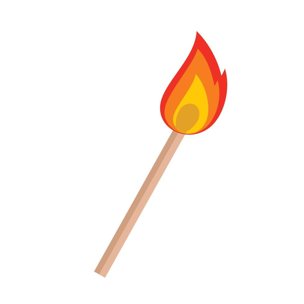 Burning matche icon, flat style vector