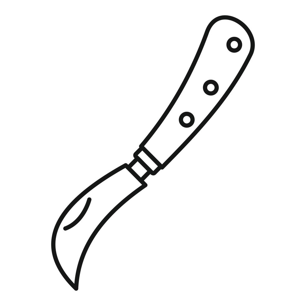 icono de cuchillo de jardín, estilo de contorno vector