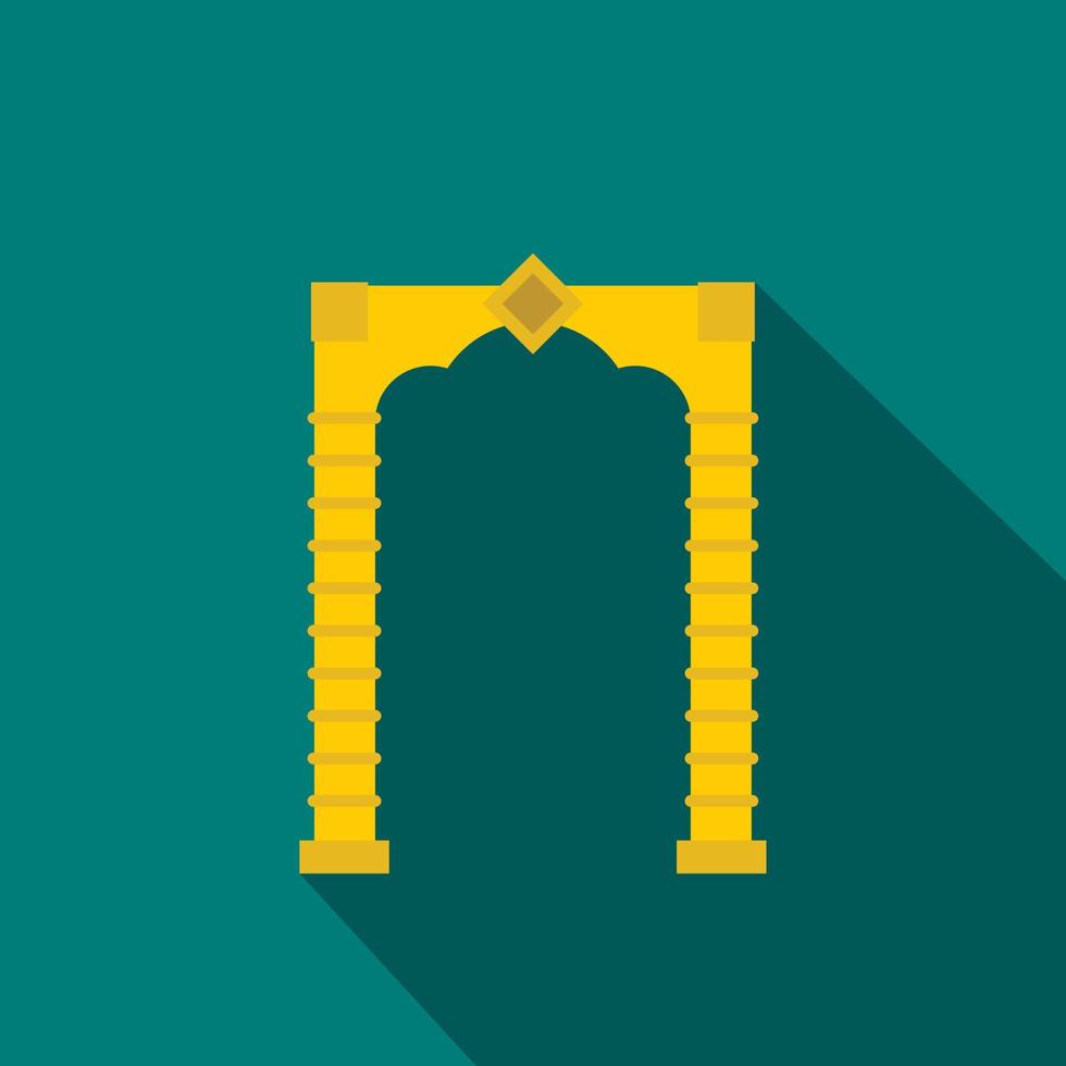 Eastern arch icon, flat style vector