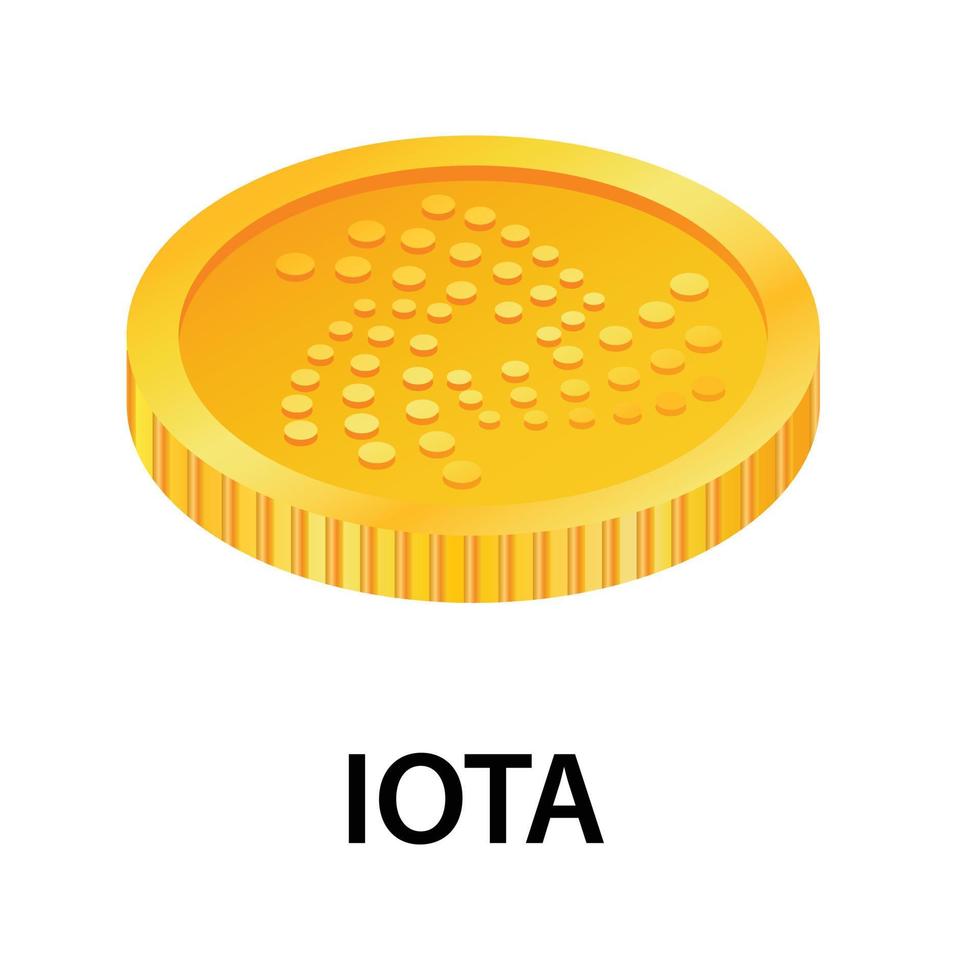 Iota icon, isometric style vector