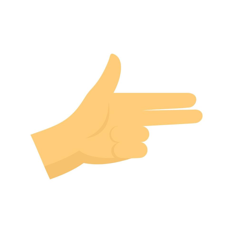 Pistol hand sign icon, flat style vector