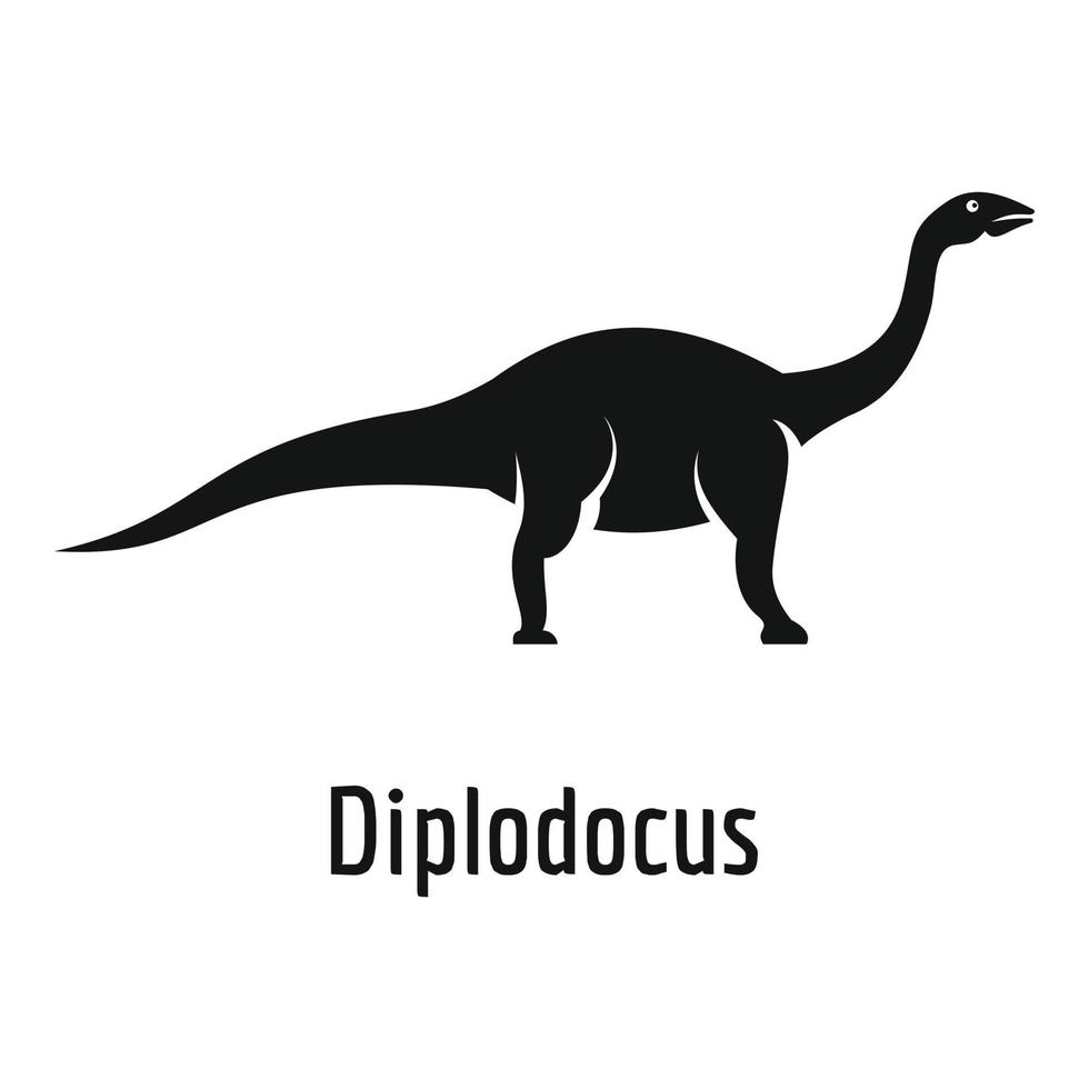 icono de diplodocus, estilo simple. vector