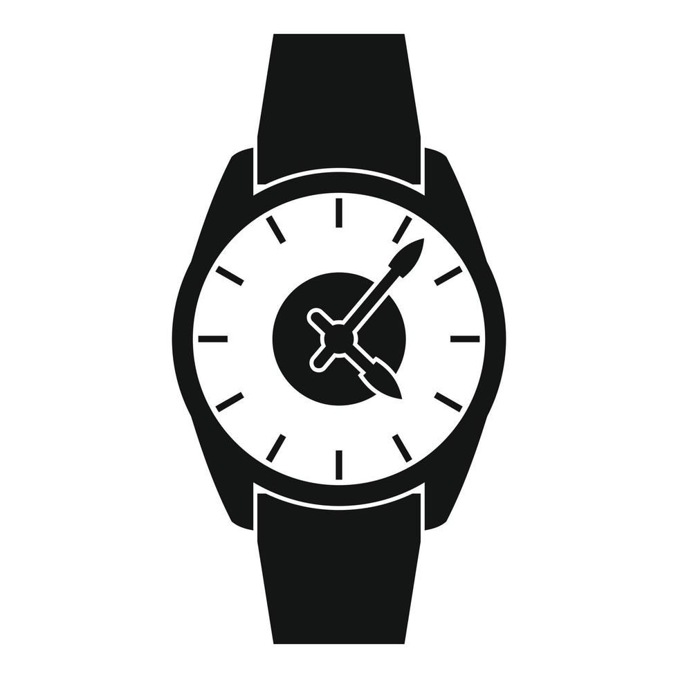 icono de hombre de negocios de reloj de pulsera, estilo negro simple vector