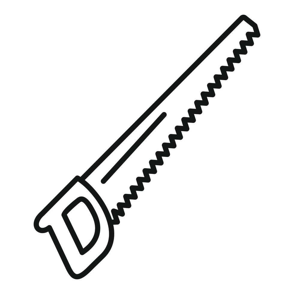 Hand saw icon, outline style vector