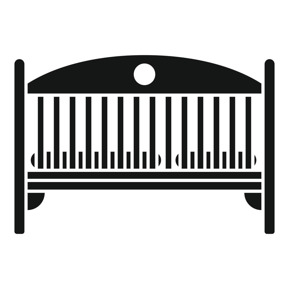 Baby crib icon, simple style vector