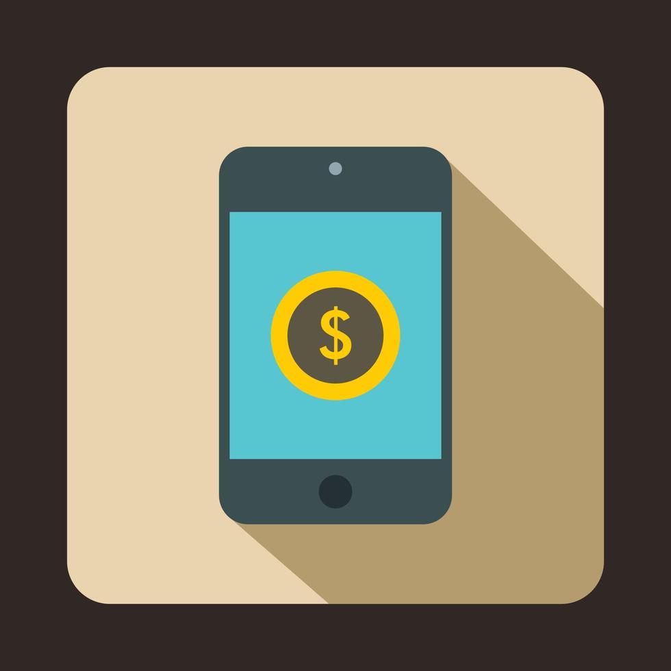 Smartphone with dollar sign on display icon vector