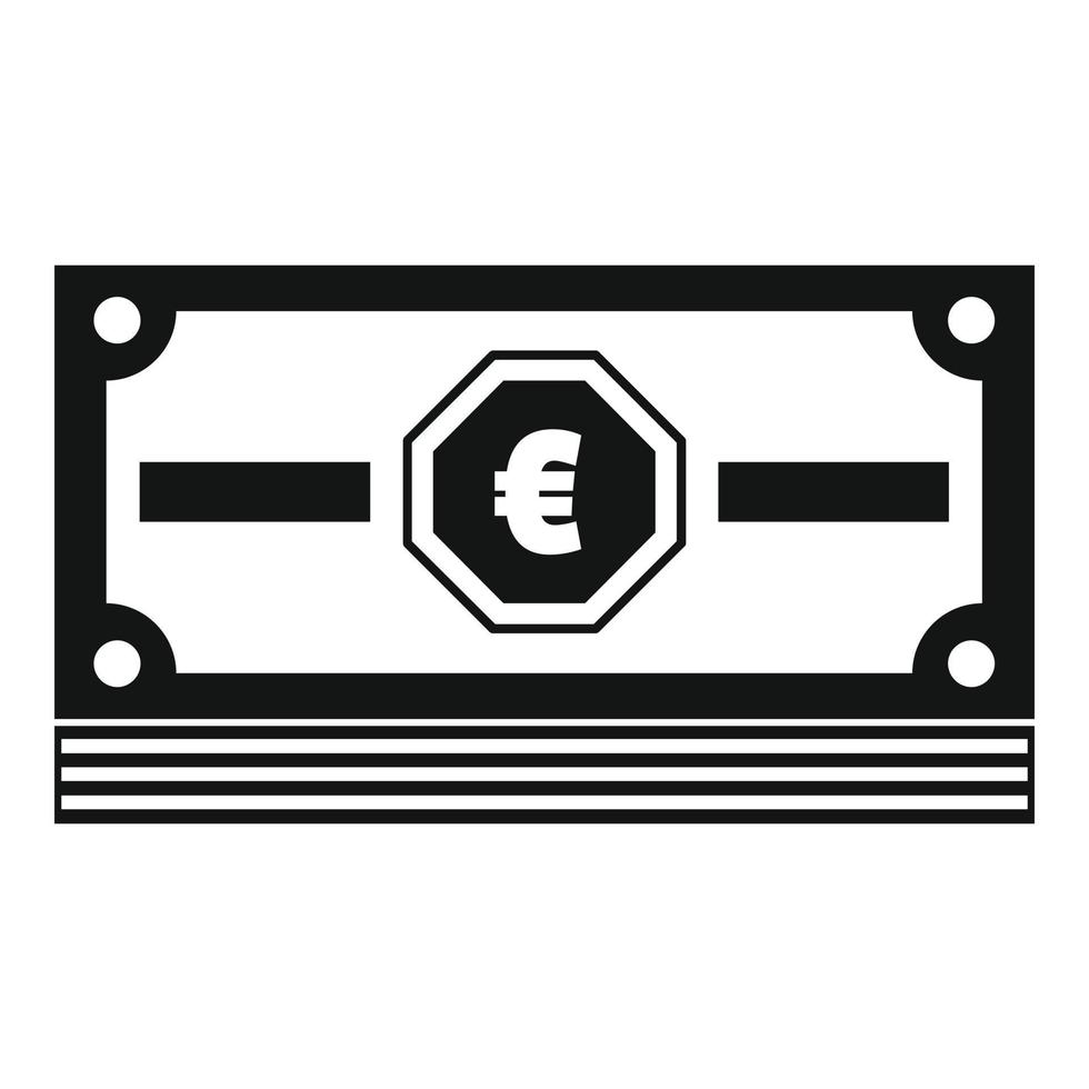 Cash money icon, simple black style vector