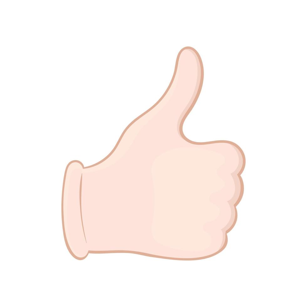 Hand with thumb up icon, cartoon style vector