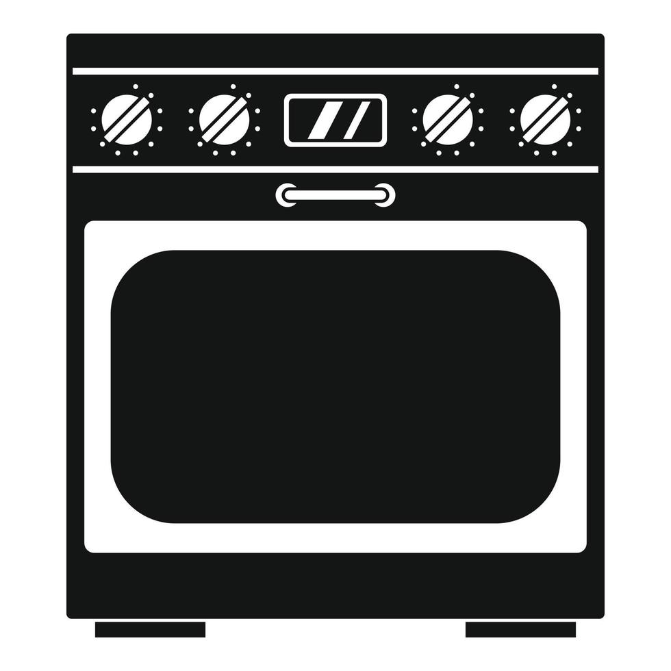 Domestic gas oven icon, simple style vector