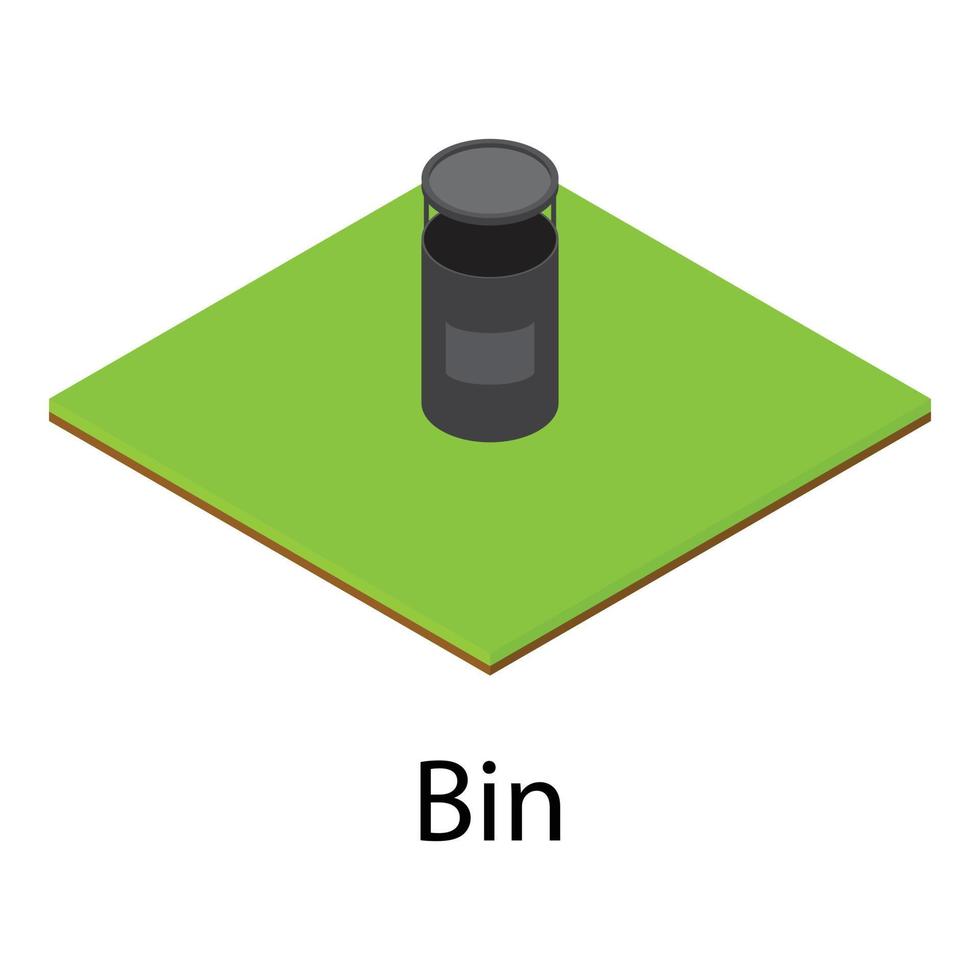 Bin icon, isometric style vector