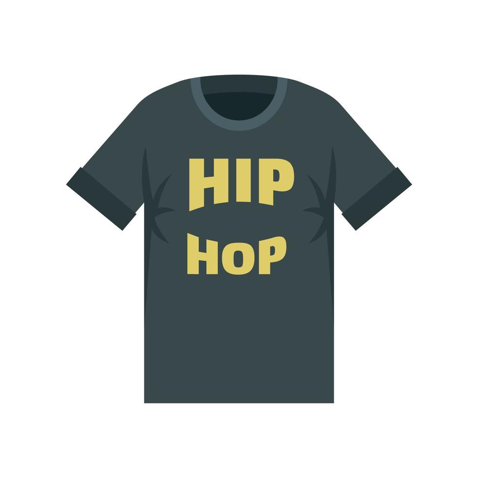 icono de camiseta de hip hop, estilo plano vector