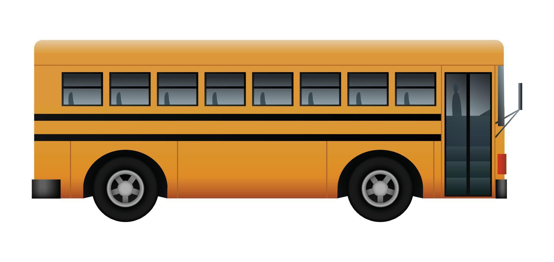 Side of school bus mockup, realistic style vector